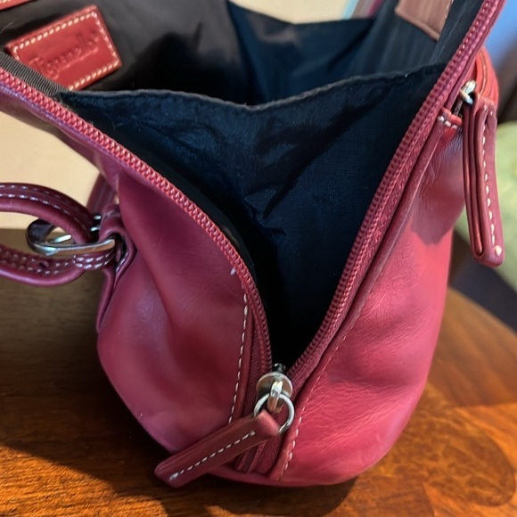 Tignanello  Backpack Mini  bag  genuine leather  Red wear as sling back  10” EUC main image 4